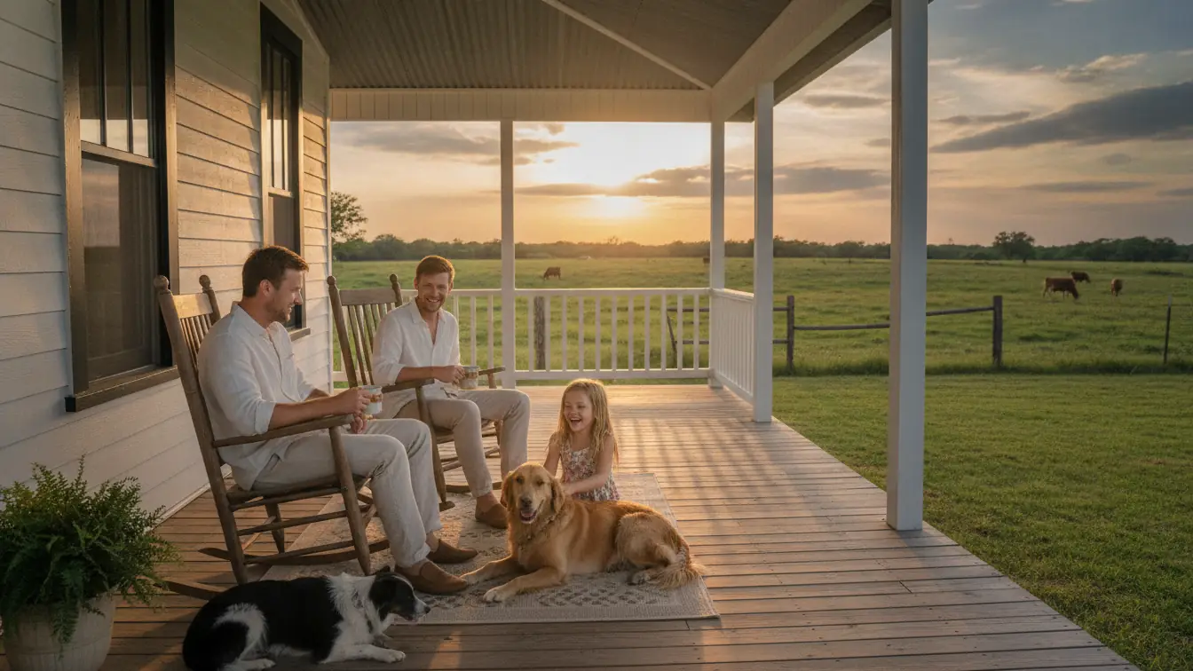 Texas family on the porch of a home bought with TSAHC's Home Sweet Texas down payment assistance