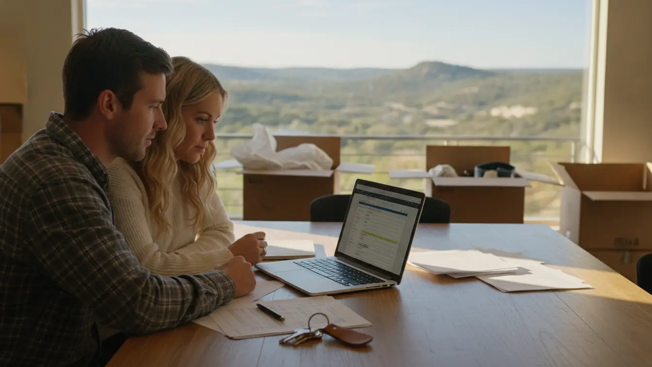 New Texas homeowners filing for the homestead exemption at their kitchen table